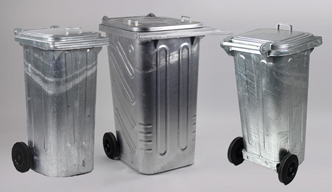 Stalen 2-wiel afvalcontainers