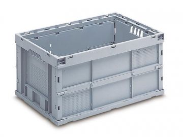 Opvouwbare bak, 60 liter, 600x400x300mm, lichtgrijs
