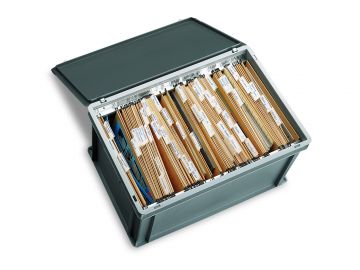 Plastic storage box 600x400x340 mm for 60 dossiers
