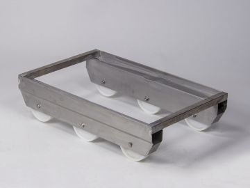 Kantelonderstel op 6 wielen 655x410x170 mm RVS