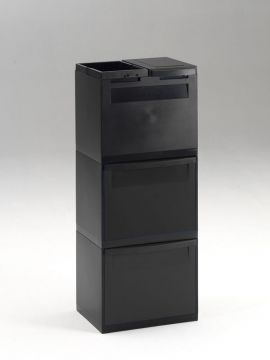 4Fractie module zwart 2x kantelbak zwart 1x klem 1x emmer deksel zwart
