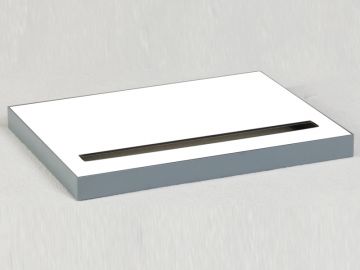 Gesloten bovenblad 400x300 mm wit, sleuf