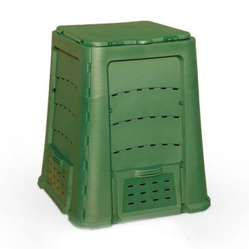 Kunststof composter 750x750x850 mm, 400 l. zonder bodem, groen