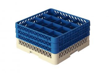 Vaatwaskorf 500x500x220 mm grote mazen tbv ø 112 mm voetglazen (16 vaks)