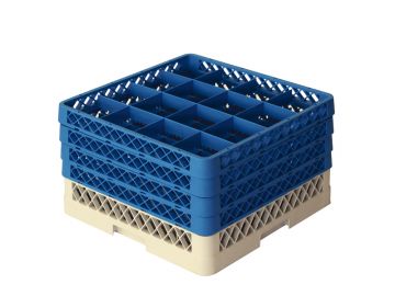 Vaatwaskorf 500x500x260 mm grote mazen tbv ø 112 mm voetglazen (16 vaks)