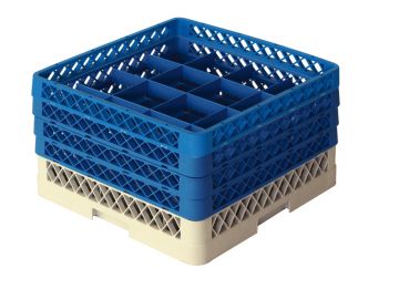 Vaatwaskorf 500x500x300 mm grote mazen tbv ø 112 mm voetglazen (16 vaks)