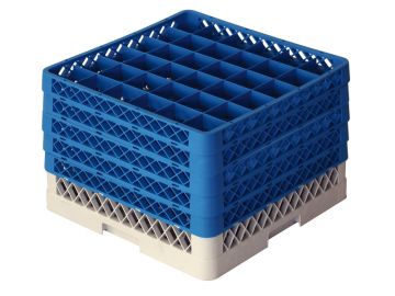 Vaatwaskorf 500x500x300 mm 36 vaks tbv ø 74 mm voetglazen