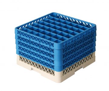 Vaatwaskorf 500x500x300 mm 49 vaks tbv ø 63 mm voetglazen