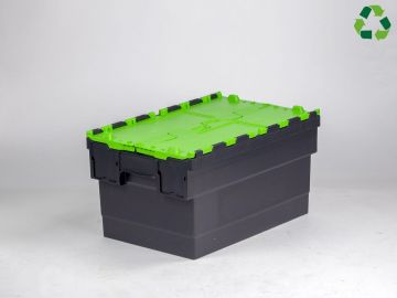E-line Distribox distributiebak, bakdeel zwart, dekselhelften groen 55 ltr