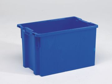 Draaistapel euronorm bak, 600x400x350 mm, 66 liter, dicht, blauw