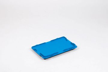Hinged euronorm lid 300x200 mm without closure clips, blue