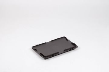 Hinged euronorm lid 300x200 mm without closure clips, dark-grey