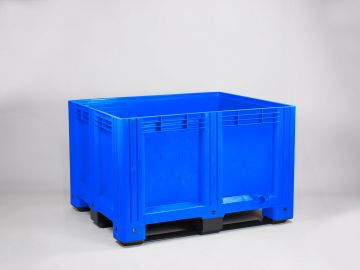 Kunststof palletbox, 1200x1000x760 mm, 610 l, blauw