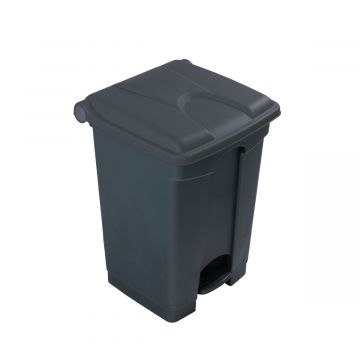 Kunststof afvalbak met pedaal 410x400x600 mm, 45 l. grijs