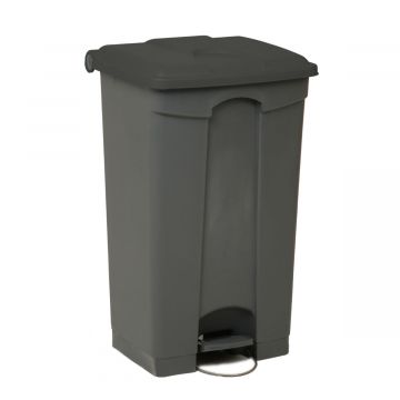 Kunststof afvalbak met pedaal 500x410x820 mm, 90 liter, grijs