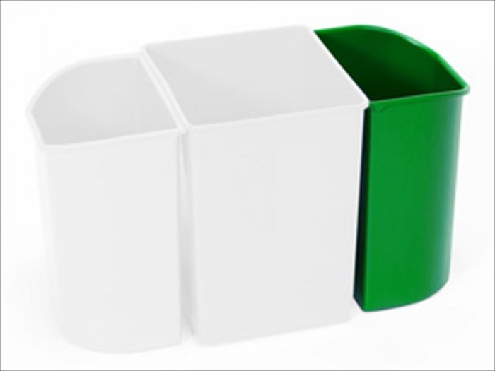 test2 Waste Separation Bin Green, 6 litres, Attachable to 13.5 litre Waste Bin