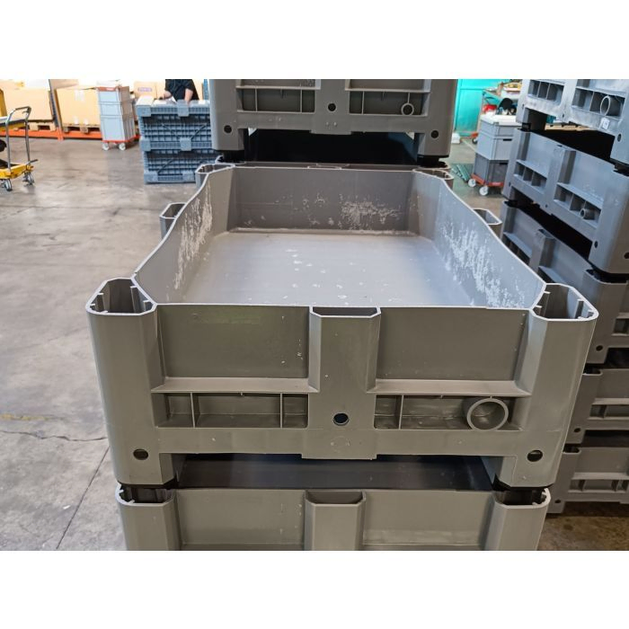 Retention bin 150 L, 1200x800x355 mm on 2 runners, grey