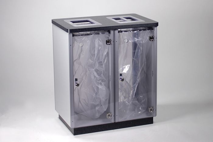 2-fractie afvalscheidingsmeubel op sokkel 2x 60L