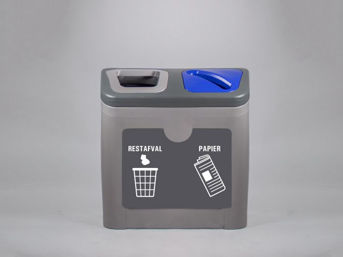 Waste separation station with 2x 50 liter waste bins