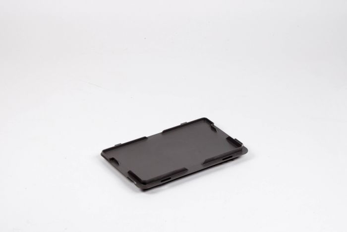 Hinged euronorm lid 300x200 mm without closure clips, dark-grey