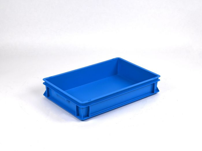Euronorm stapelbak, Normbox, 600x400x120 mm, 20 liter, blauw virgin plastic