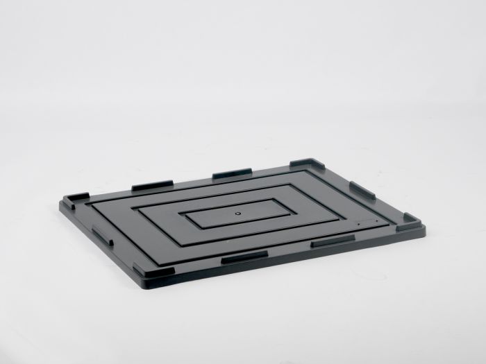 Deksel voor groot volume bak 800x600x30 mm, grijs