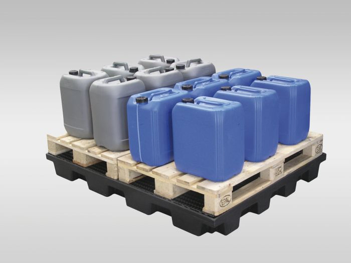 Lekbak 240 liter, met kunststof rooster