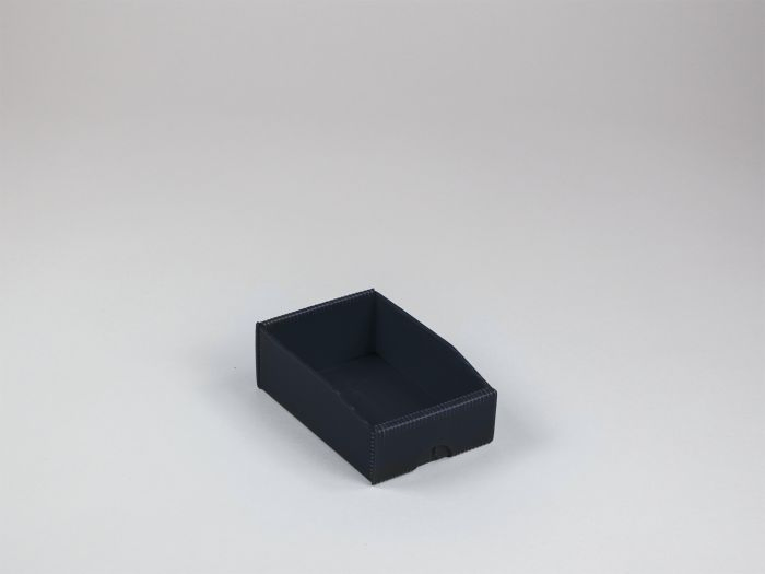 Kanaalplaat magazijnbak 180x120x65/35 mm, zwart per doos/25 stuks