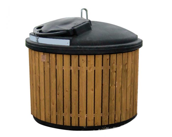 Semi ondergrondse kunststof container 1,3m³