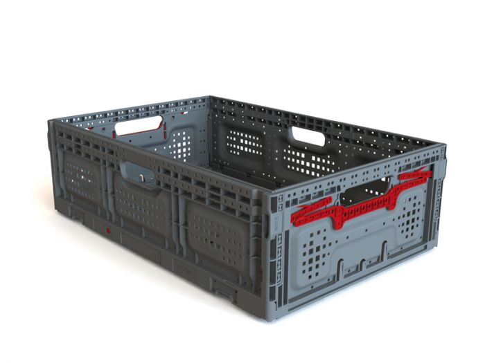 Foldable bin 39 l. 600x400x185 mm, grey