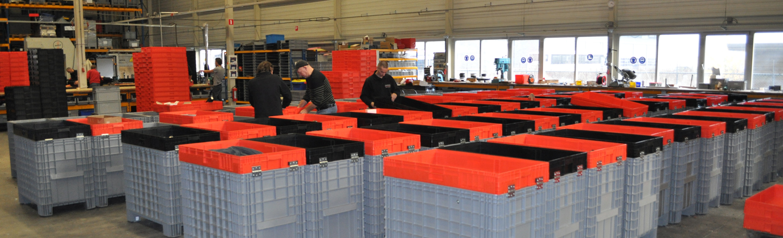 Retour-inzamelbakken voor supermarkt