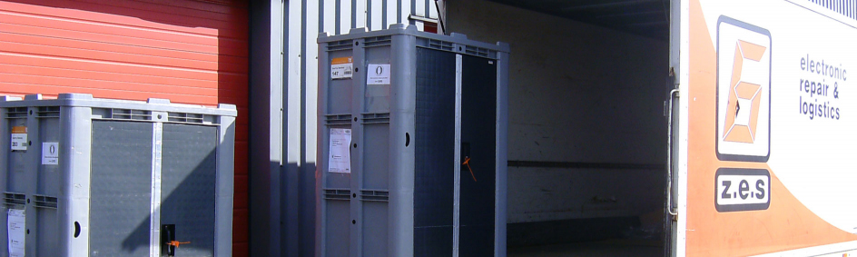 Pallet box cabinets for returning electronics